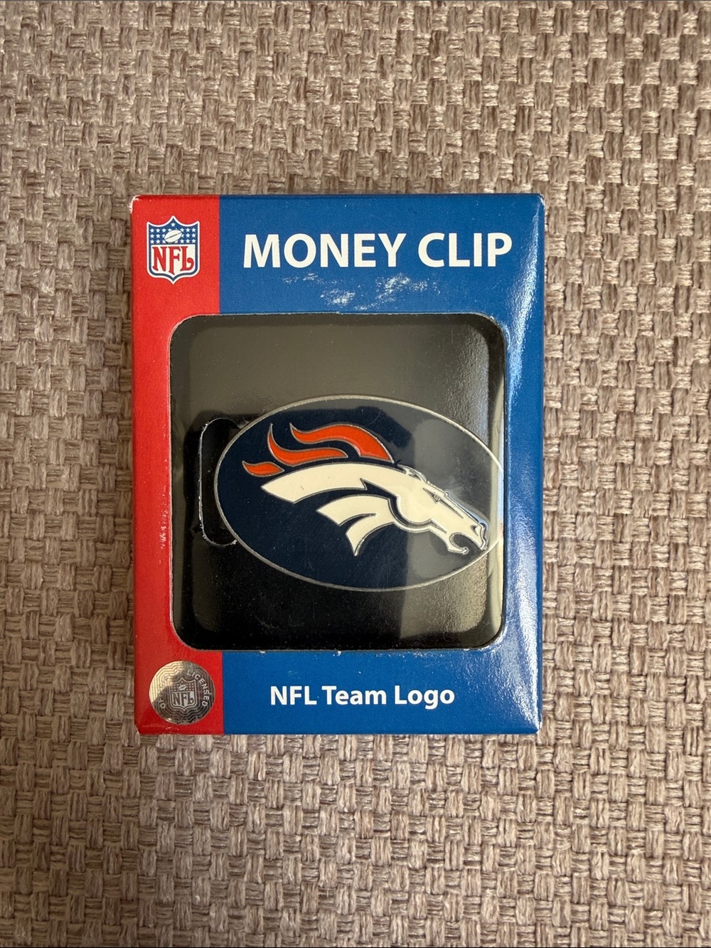 NFL Money Clip with Denver Broncos Logo - Black